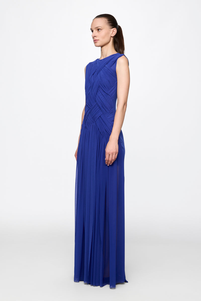 ATU Body Couture robe longue tulle bleu électrique S