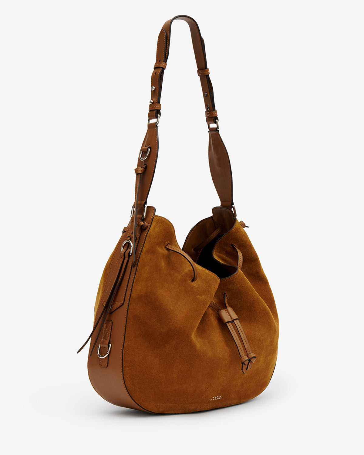 Isabel Marant Bolton Hobo sac cuir velours cognac