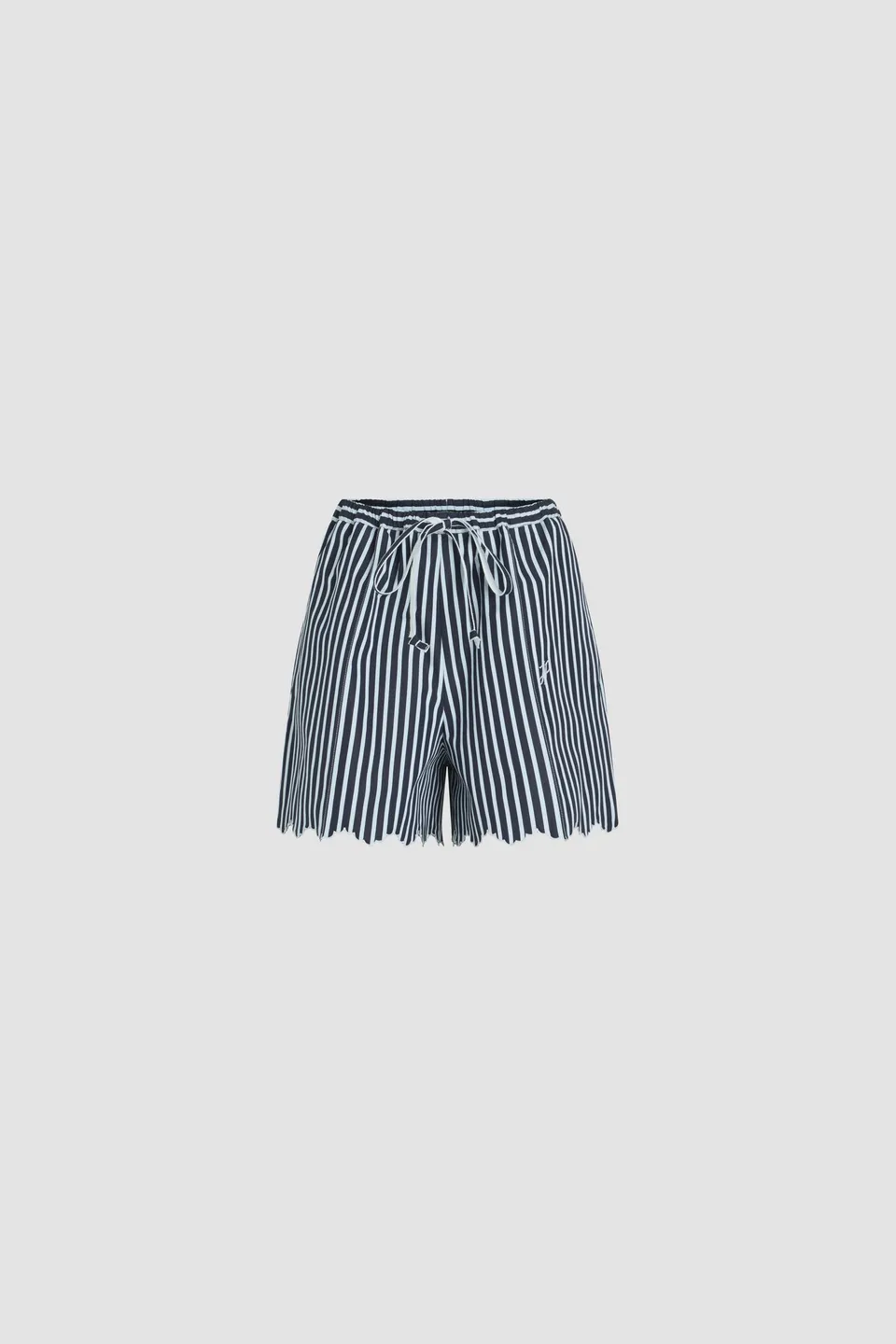 Patou TR046 short popeline coton bio rayures marine 38