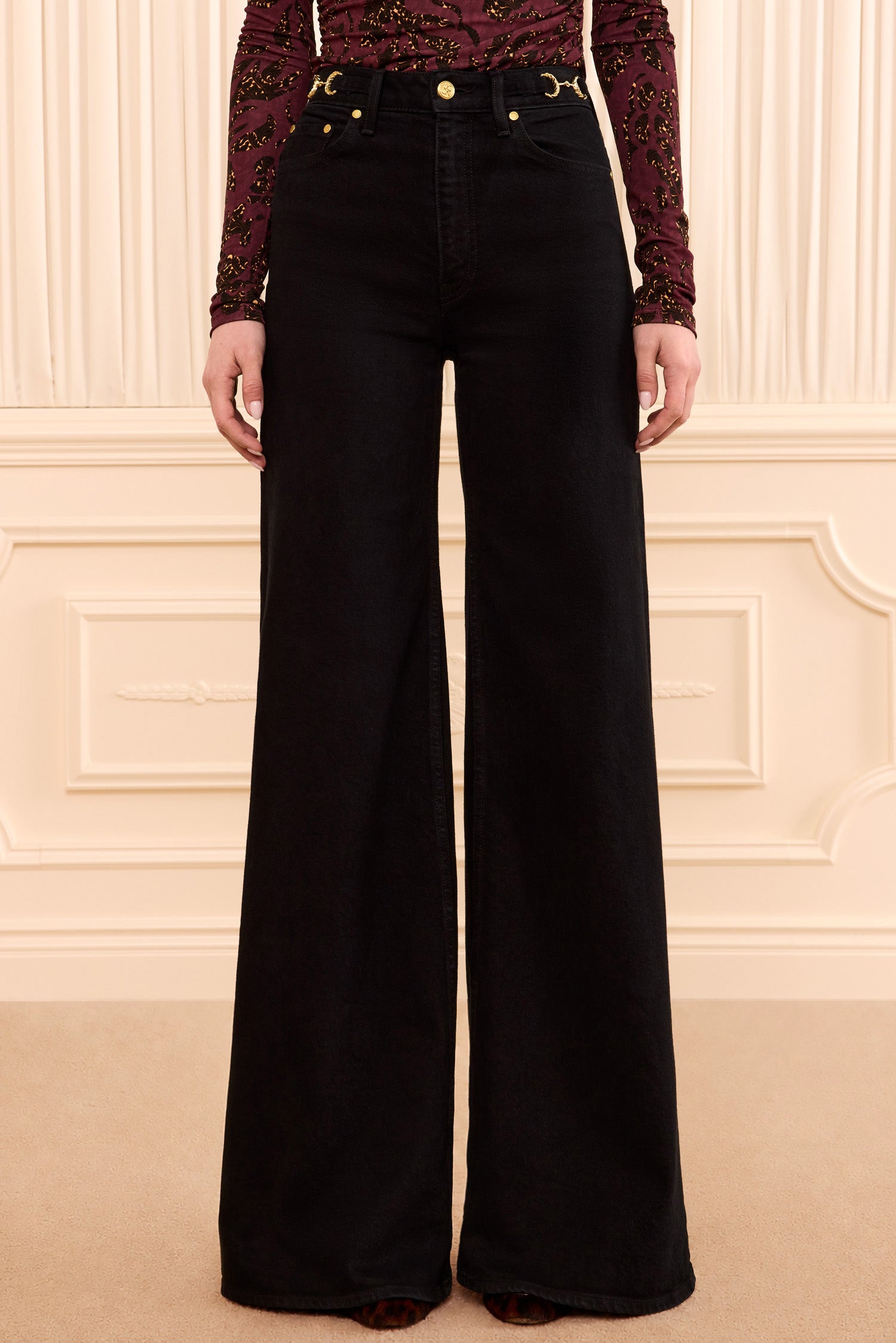 Ulla Johnson Valory Flare Jean jean flare noir stretch