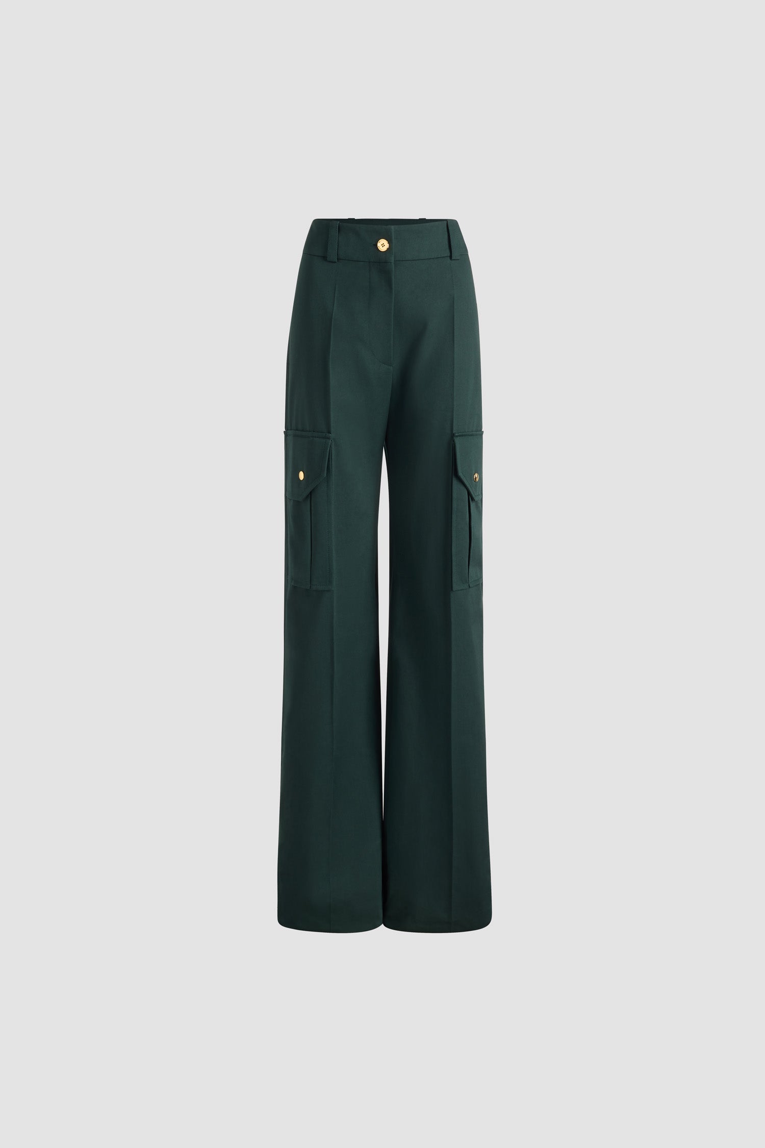 Patou TR055 pantalon cargo évasé coton vert Garden Green