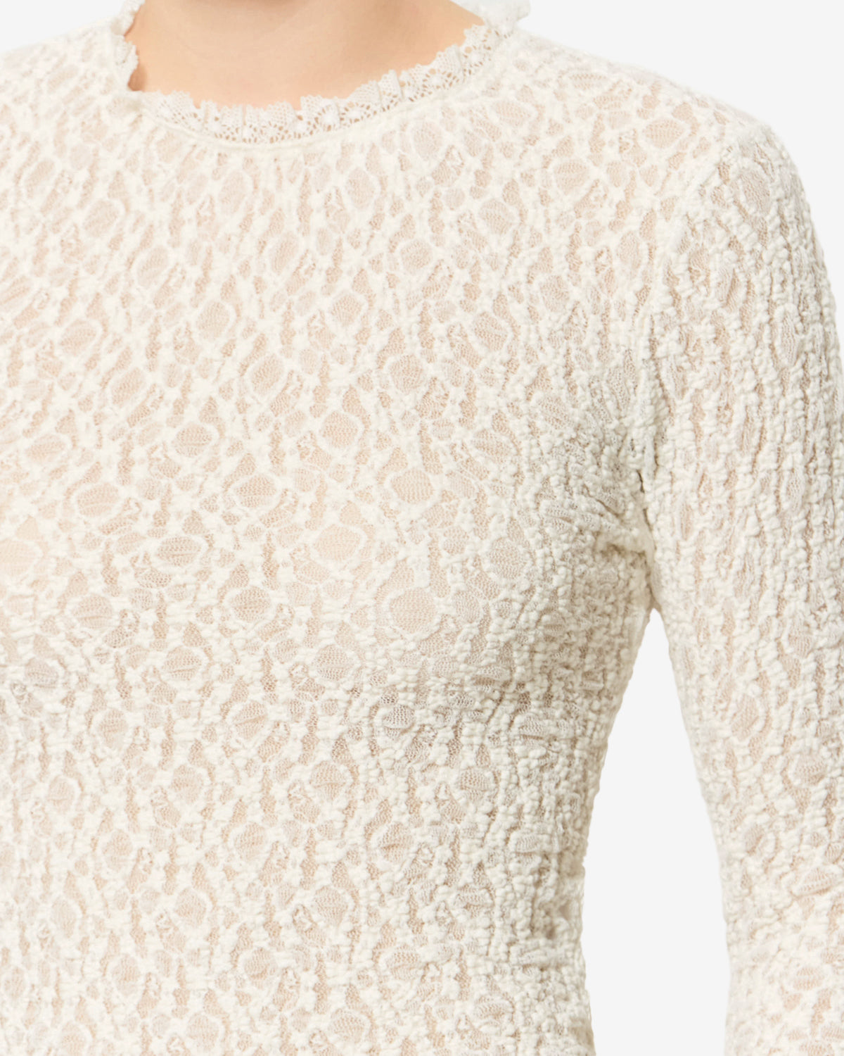 Isabel Marant Brany HT0926FA top dentelle blanc
