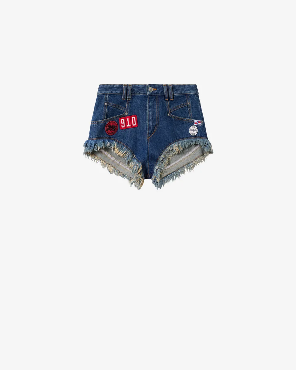 Isabel Marant Eneidala short denim bleu