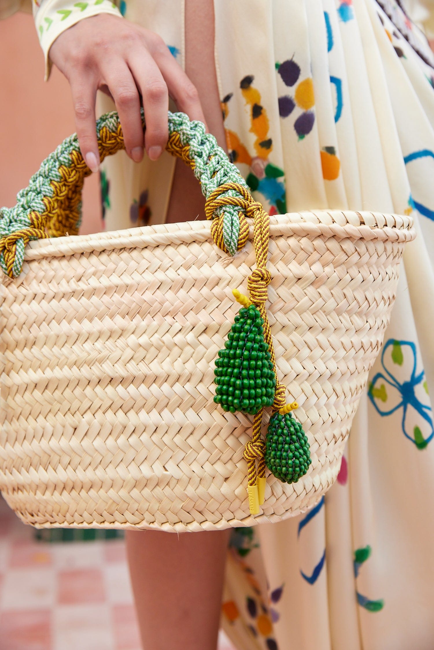 Alemaïs Macrame Mini Basket sac panier palmier