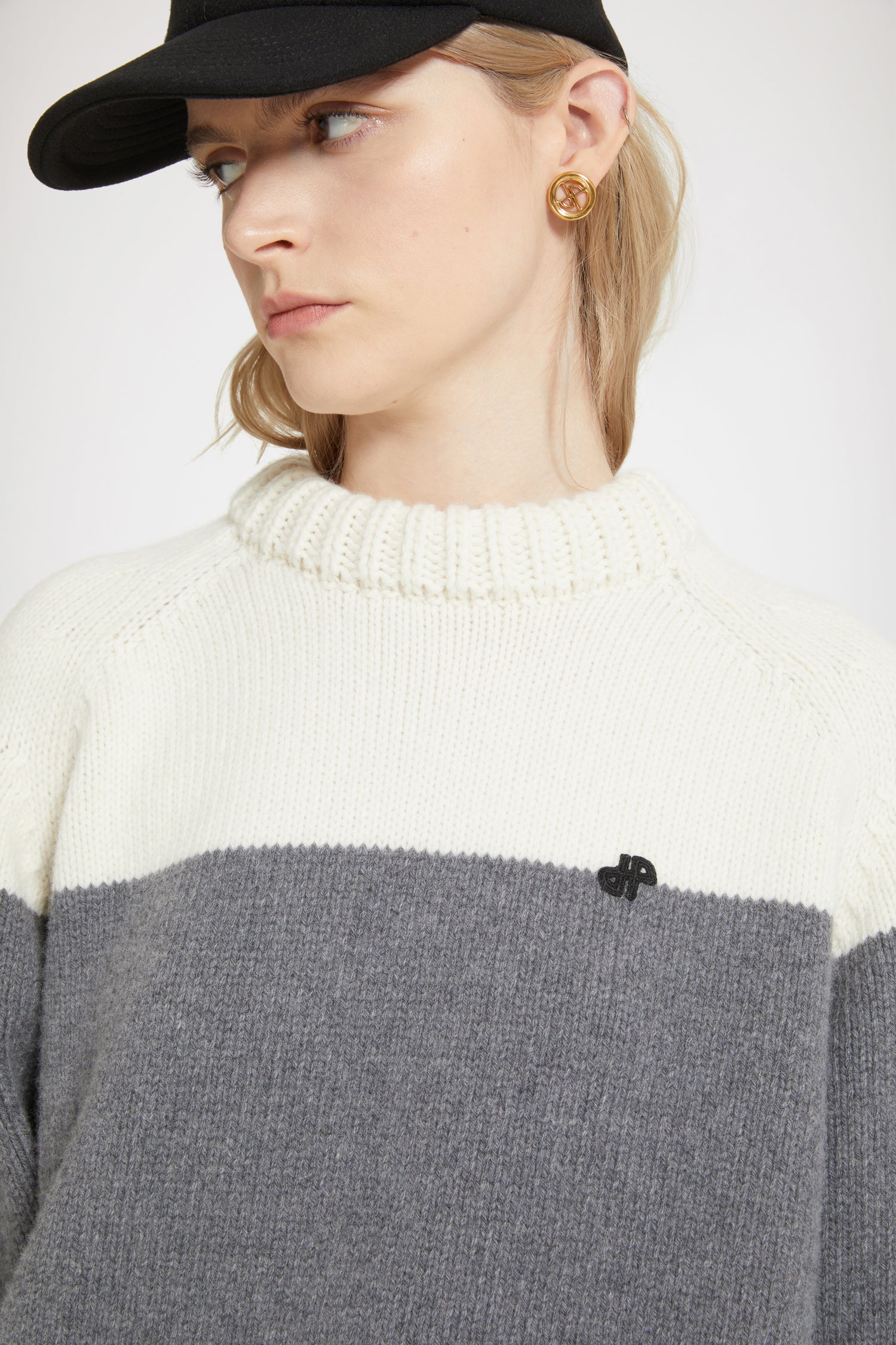 Patou pull col rond KN145 laine cachemire graphite XS-XXL