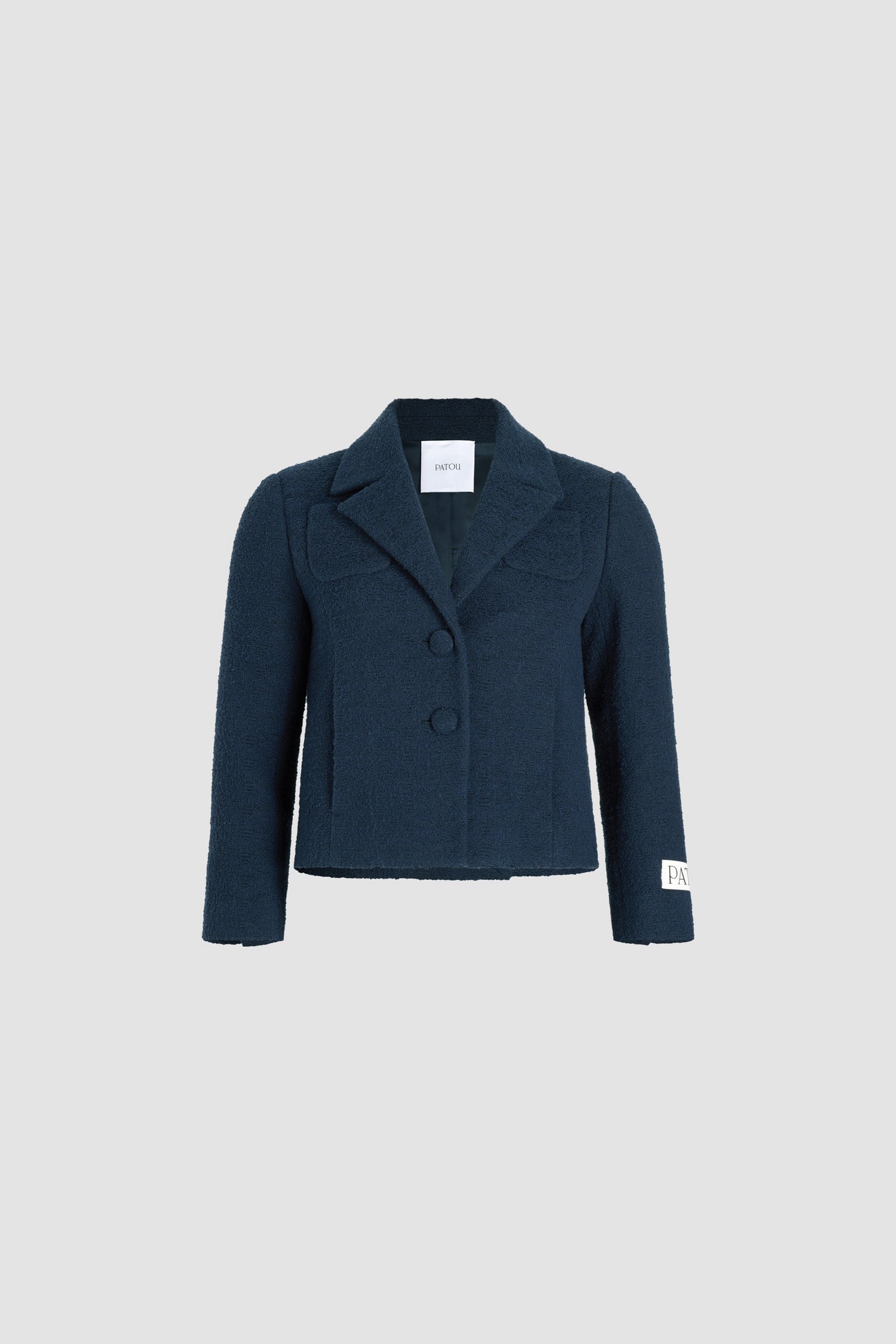 Patou P25JA0460206699N veste tweed coton bio Navy Black