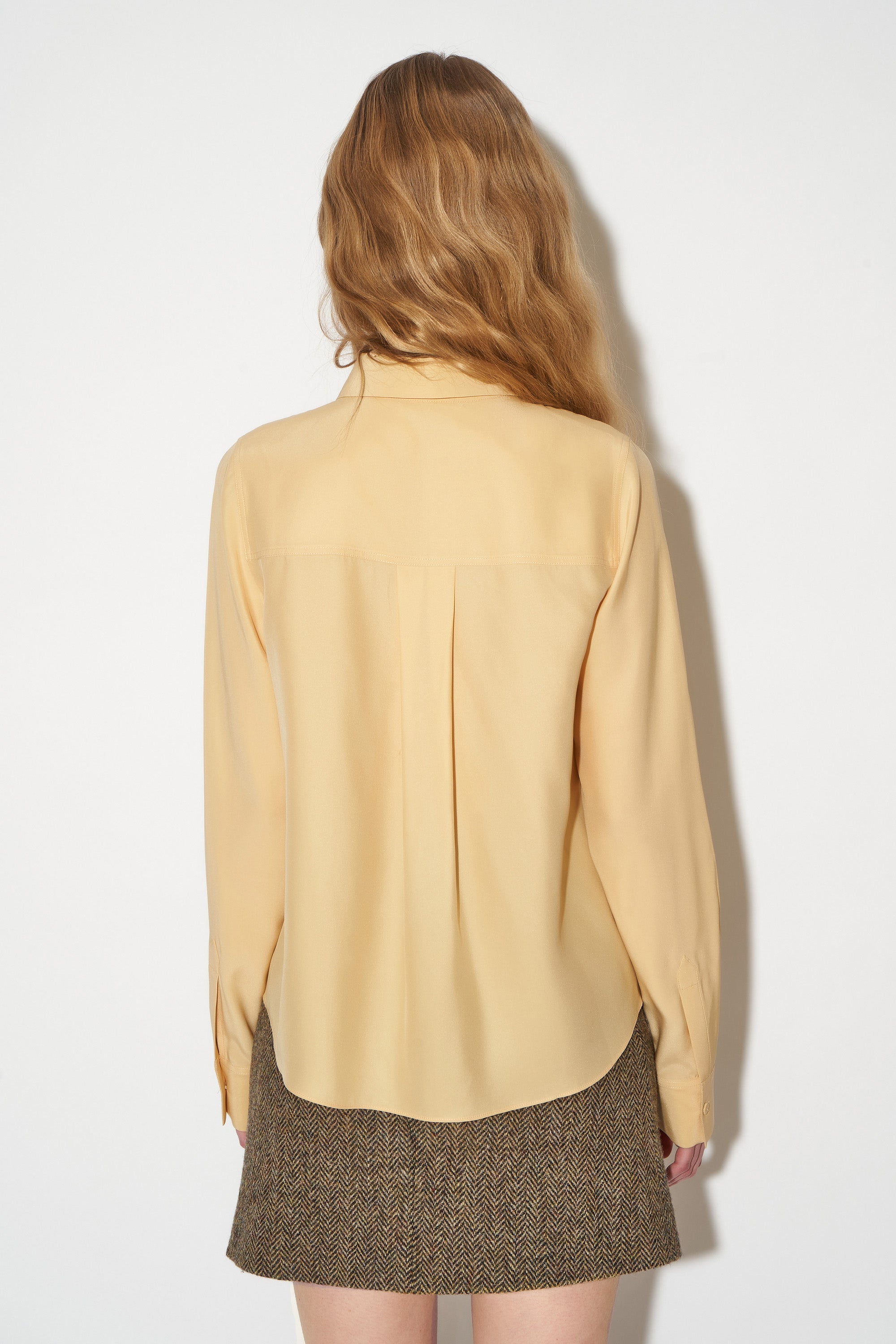 Paul & Joe Daniella chemisier soie jaune col chemise droit