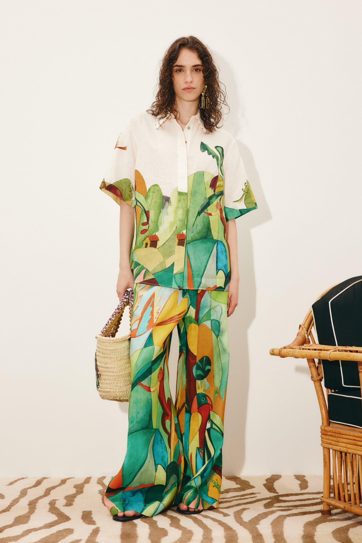 Alemaïs Mokshini chemise lin imprimé jungle