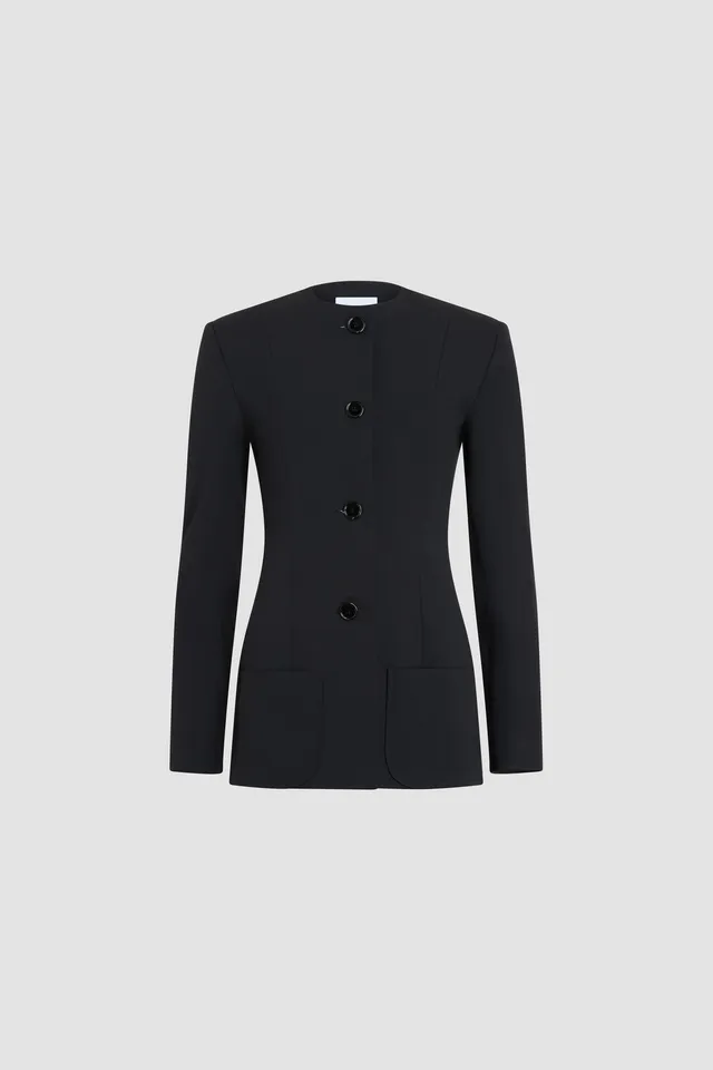Patou Jackets veste JA067 noir sans col cintrée