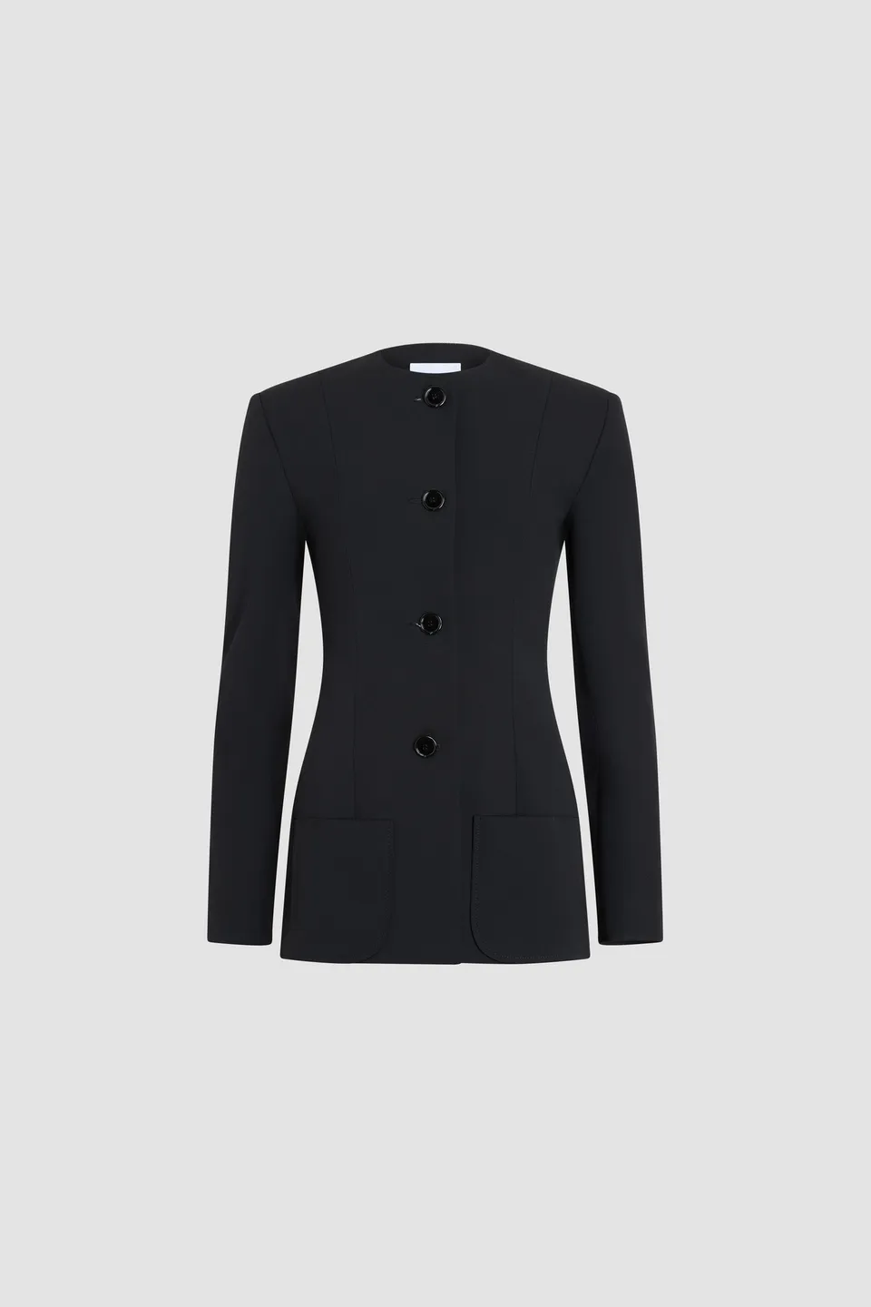 Patou Jackets veste JA067 noir sans col cintrée