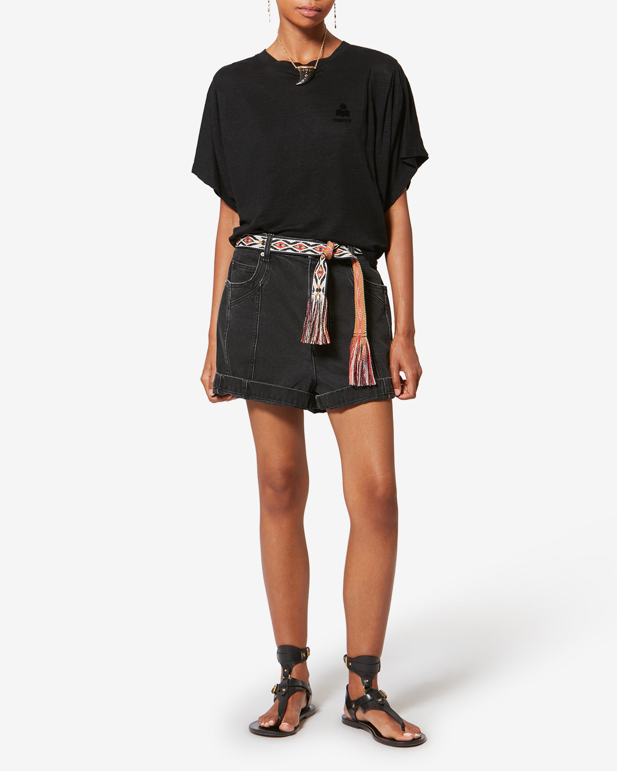 Isabel Marant Kyanzae t-shirt lin noir