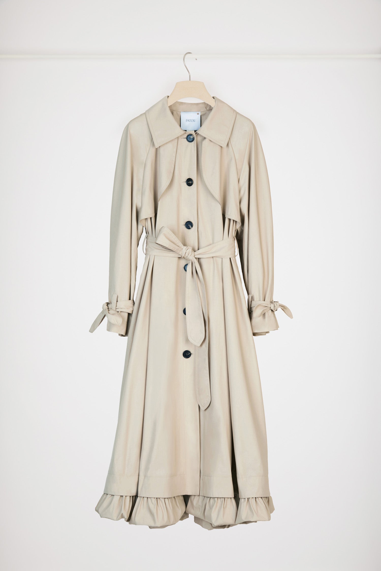 Patou OU005 trench coton sable ceinture