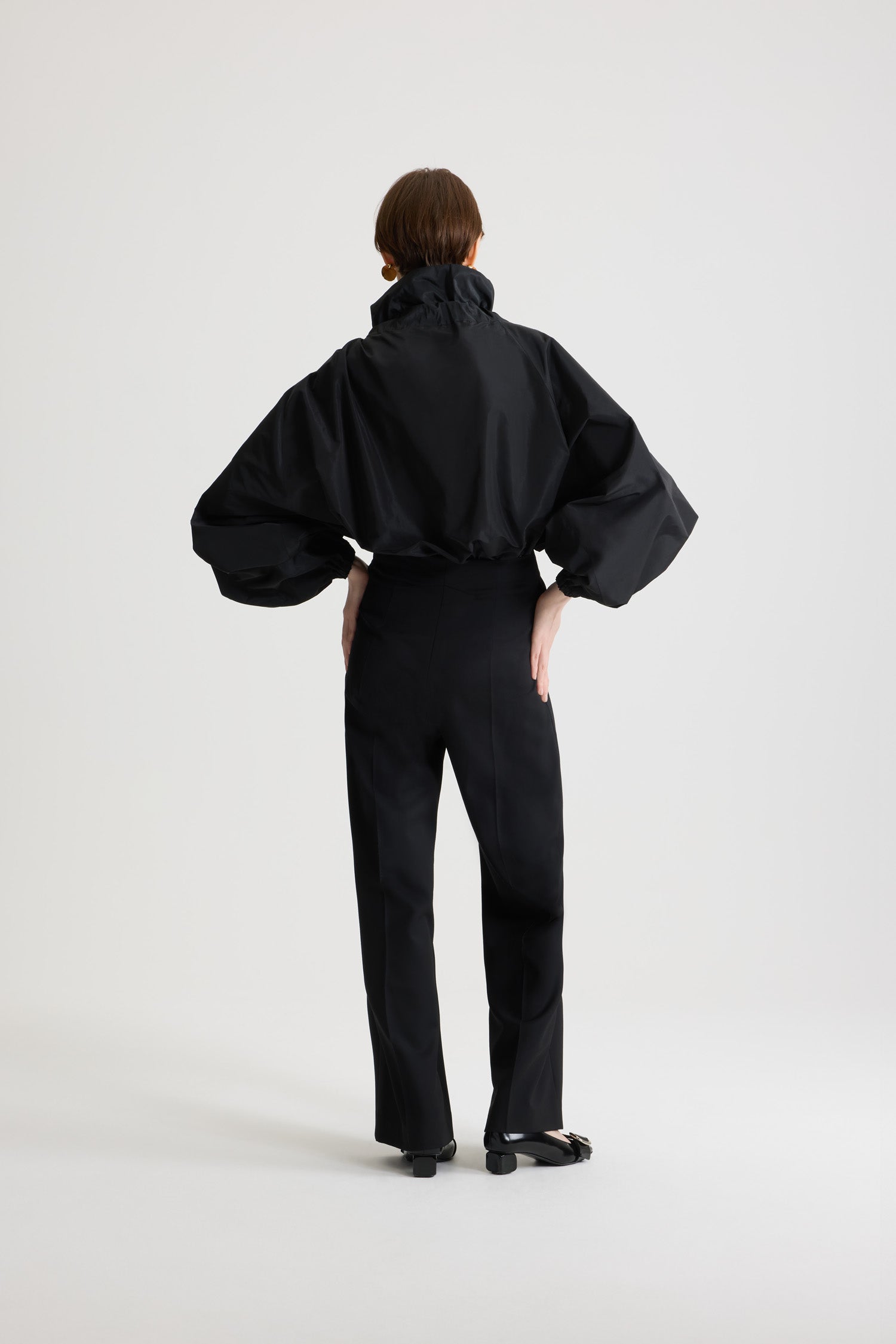 Patou TO017 blouse noire faille recyclée femme