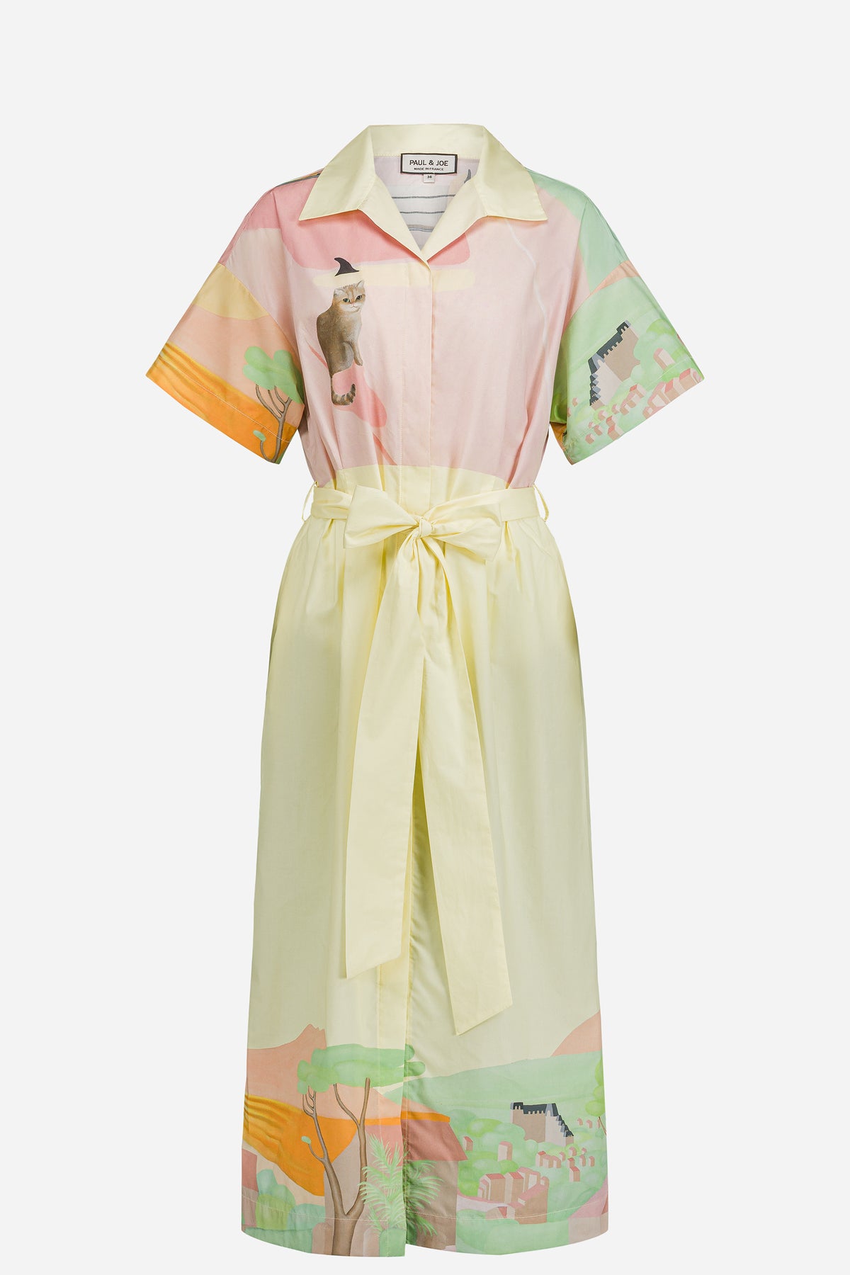 Paul & Joe robe chemisier midi imprimée coton ceinture