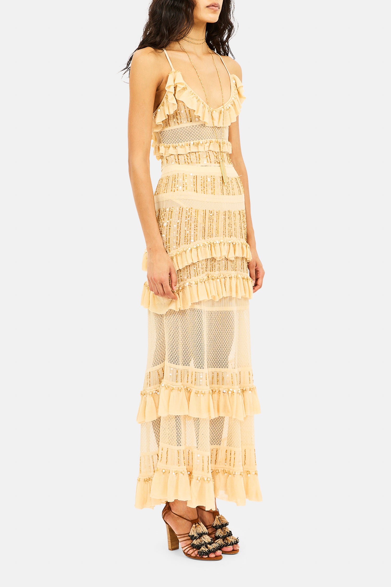 Ulla Johnson Nico SP270744 body maille Cowrie volants
