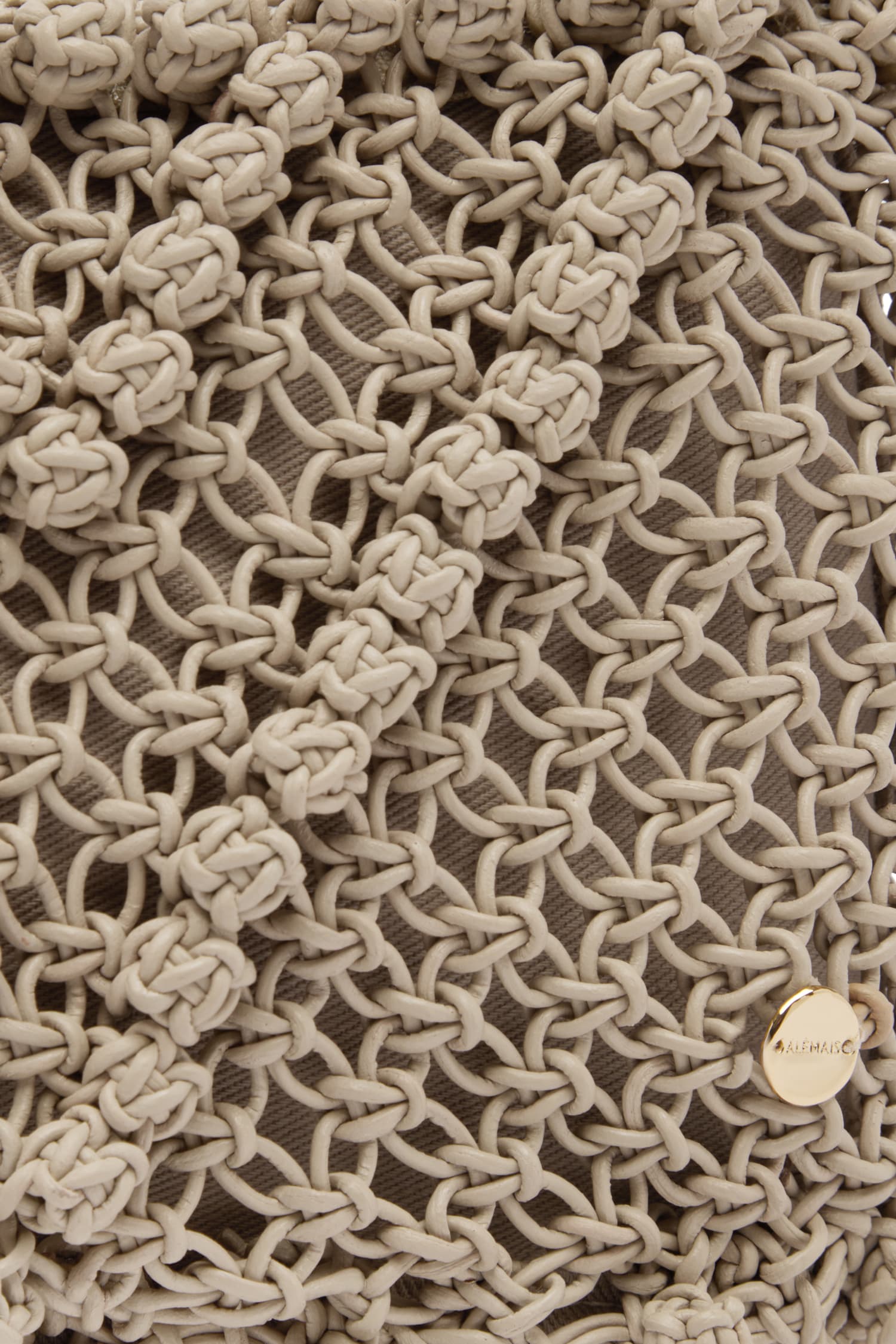 Alemais Accessories Leather Macrame Clutch pochette taupe OS