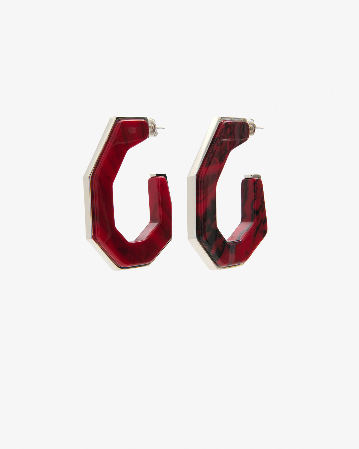 Isabel Marant Bijoux Liu boucles d'oreilles rouge-argenté résine