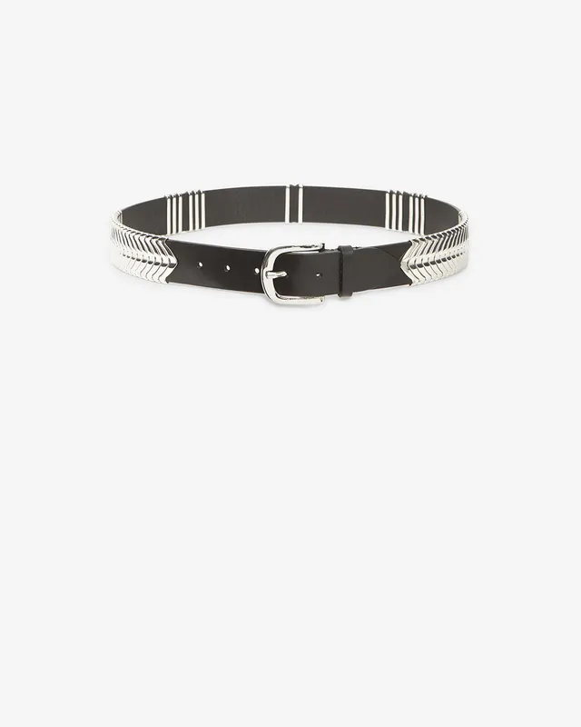Isabel Marant Tehora CE001BFA ceinture cuir noir 3,5 cm