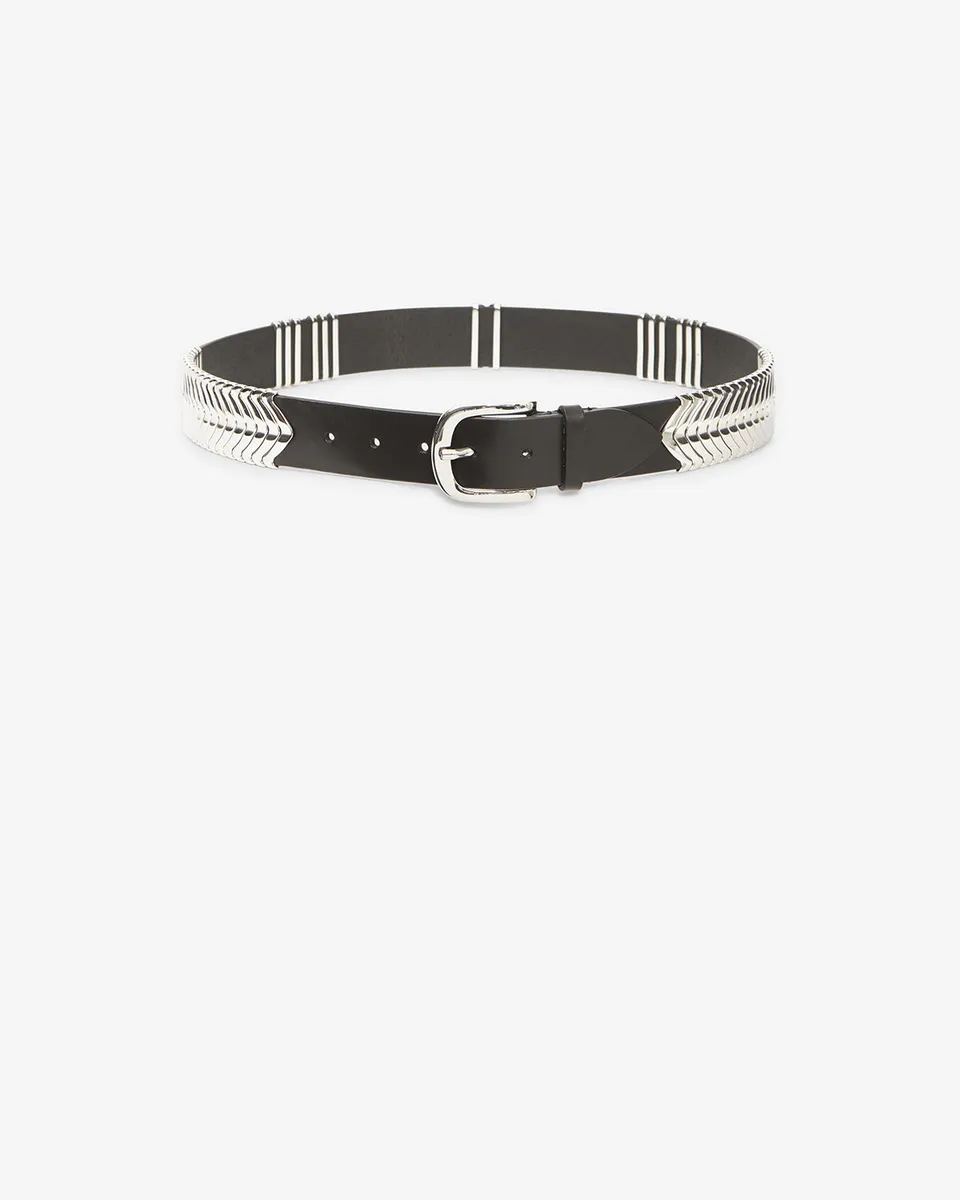 Isabel Marant Tehora CE001BFA ceinture cuir noir 3,5 cm