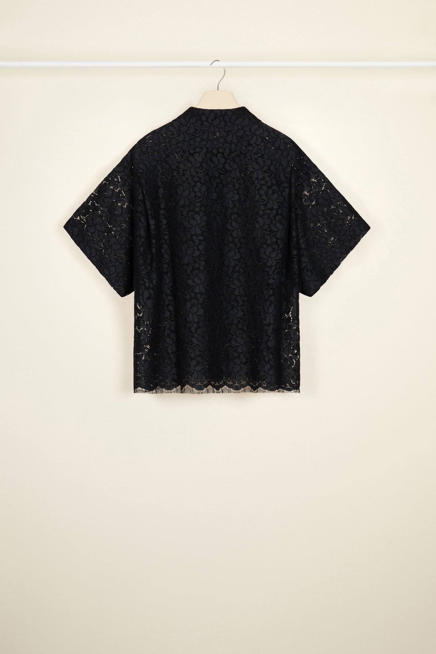 Patou Short-sleeved shirt chemisier bleu dentelle 34-44