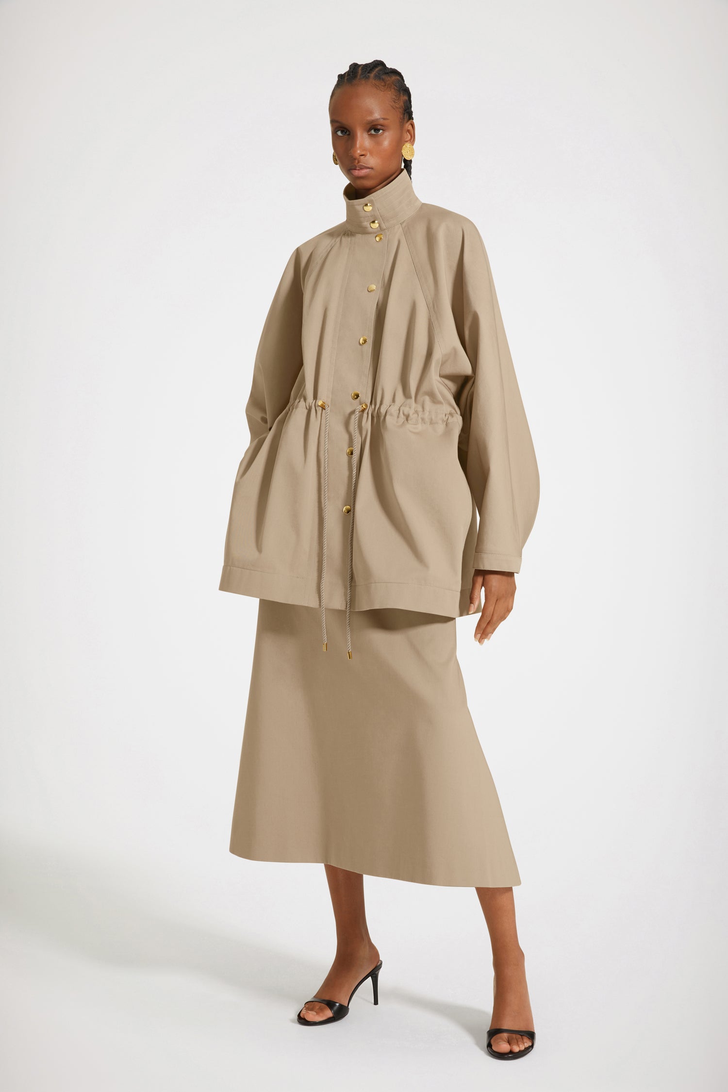 Patou OU0180074106P parka gabardine beige coton bio