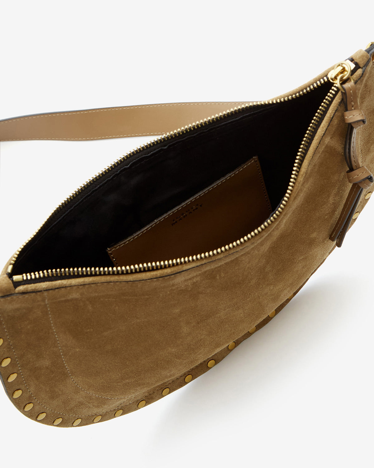 Isabel Marant Oskan Soft Zip sac cuir velours taupe