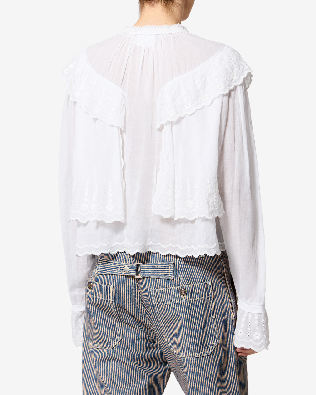Isabel Marant Kelmon blouse broderie anglaise blanc volants