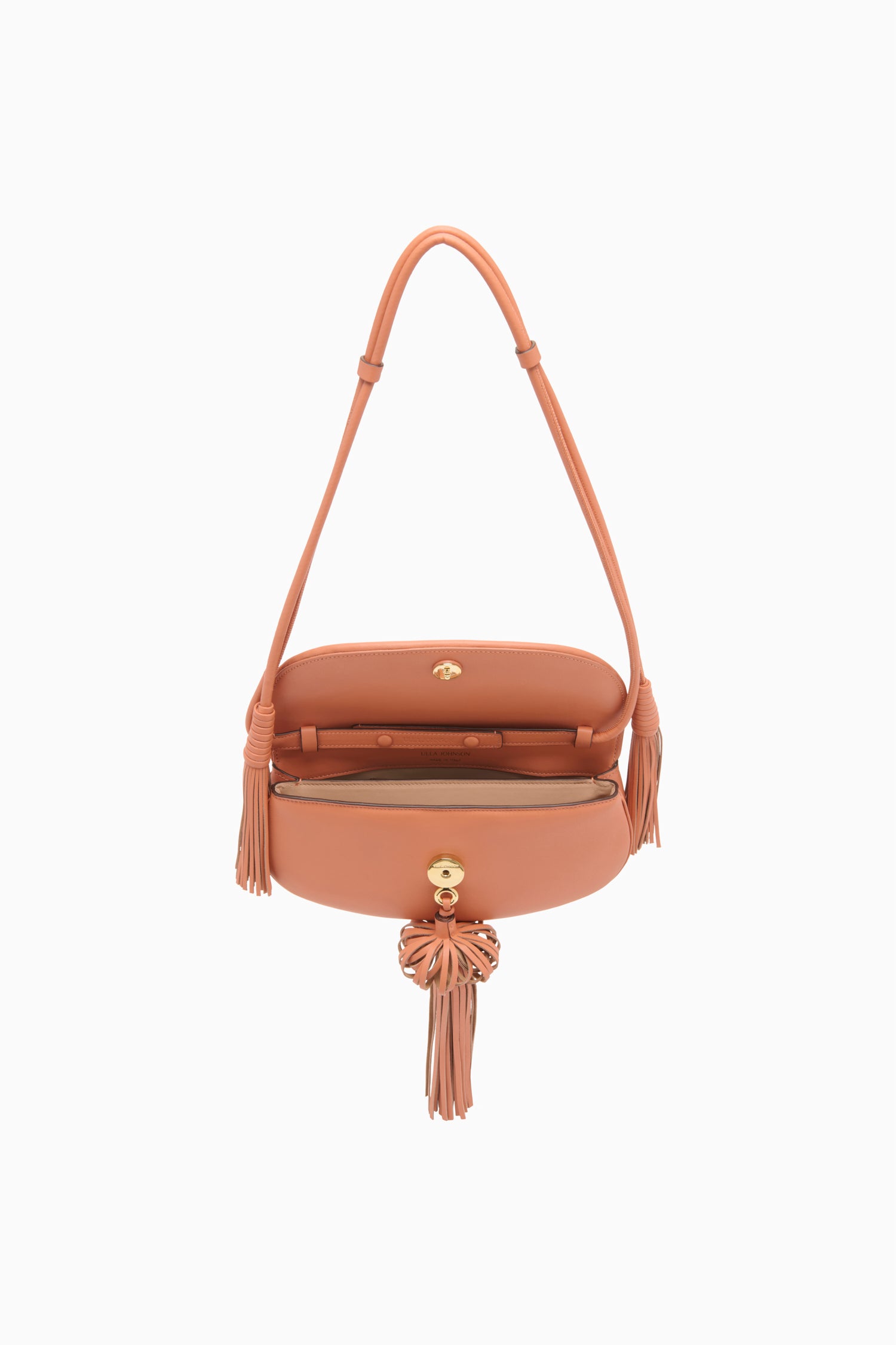 Ulla Johnson Paloma sac cuir rose pompons