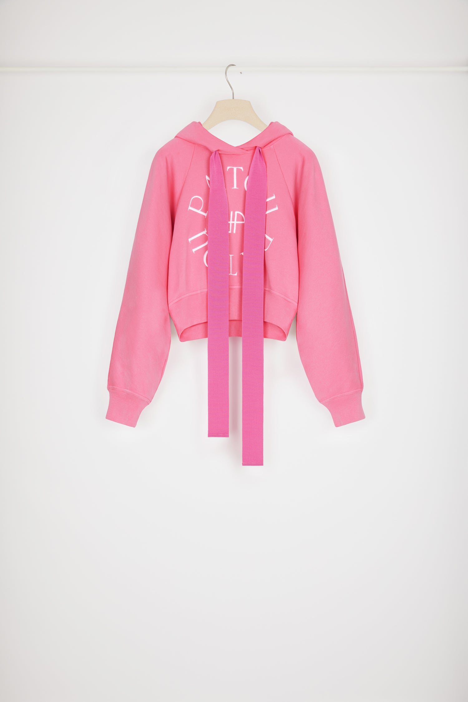Patou P23JE0699985453B sweat capuche rose coton bio