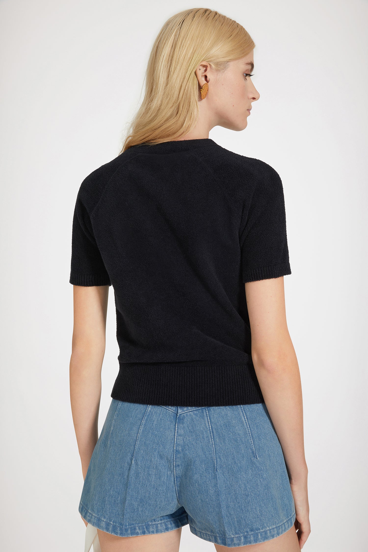 Patou Knitwear top jacquard KN156 coton noir