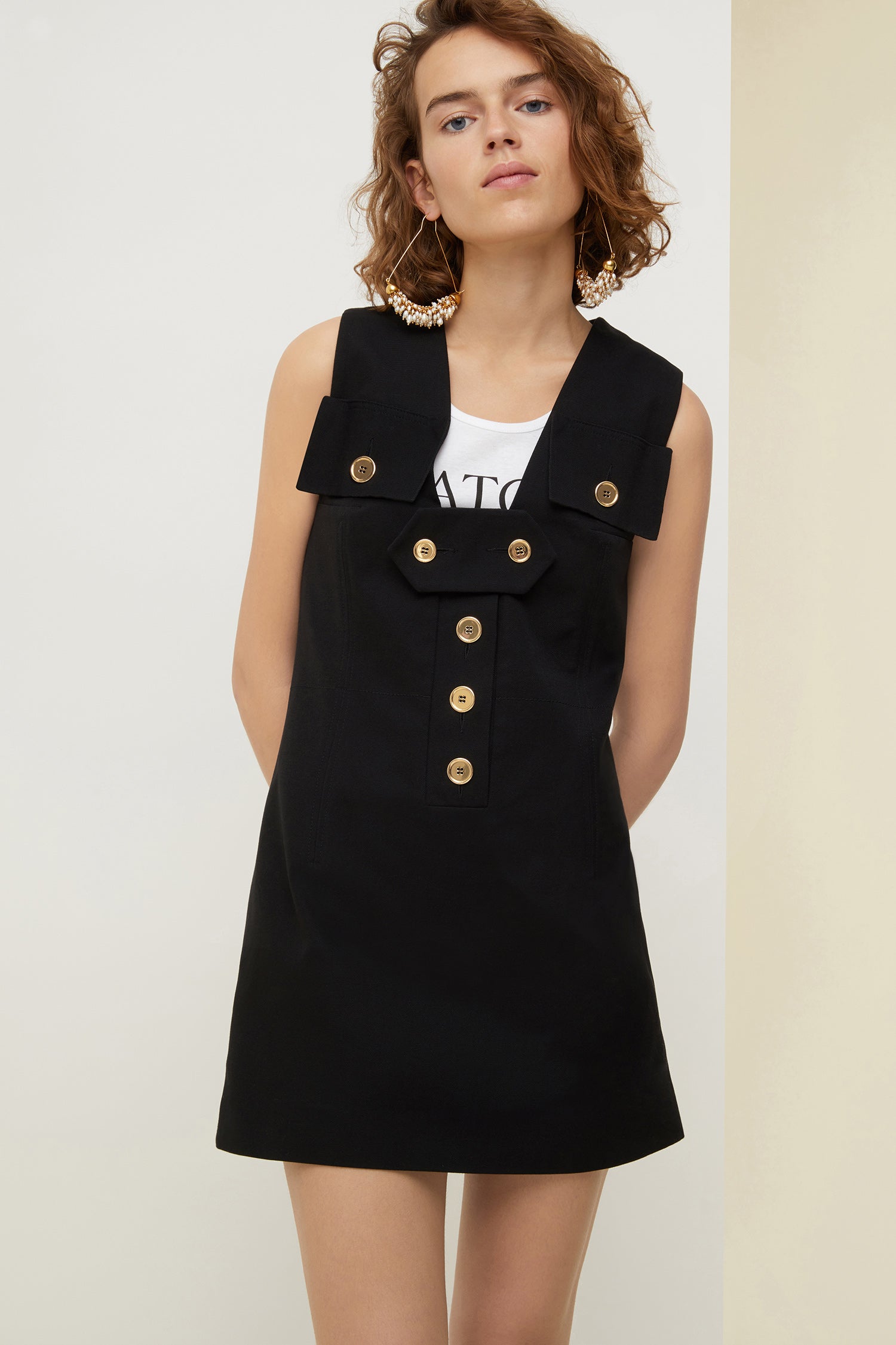 Patou DR003 robe safari coton noire doublée