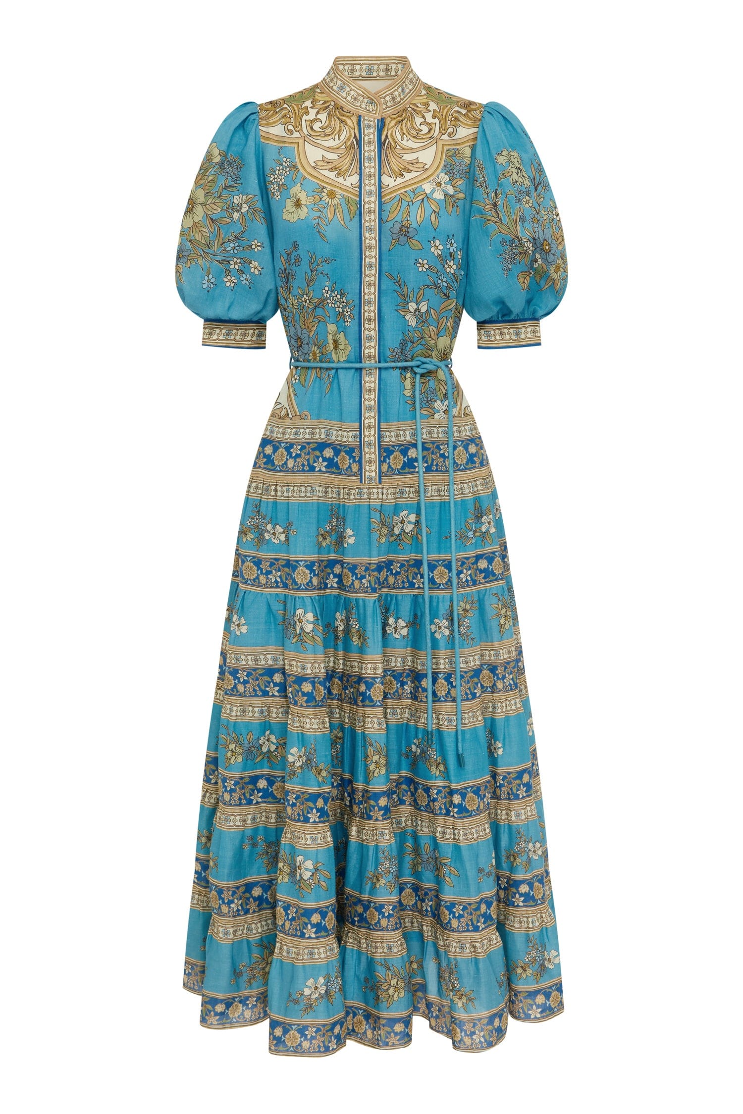 Alemaïs Dresses Cassie Tiered Midi Dress robe ramie