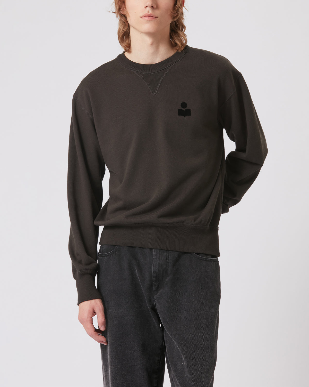 Isabel Marant Mike sweatshirt noir delave coton