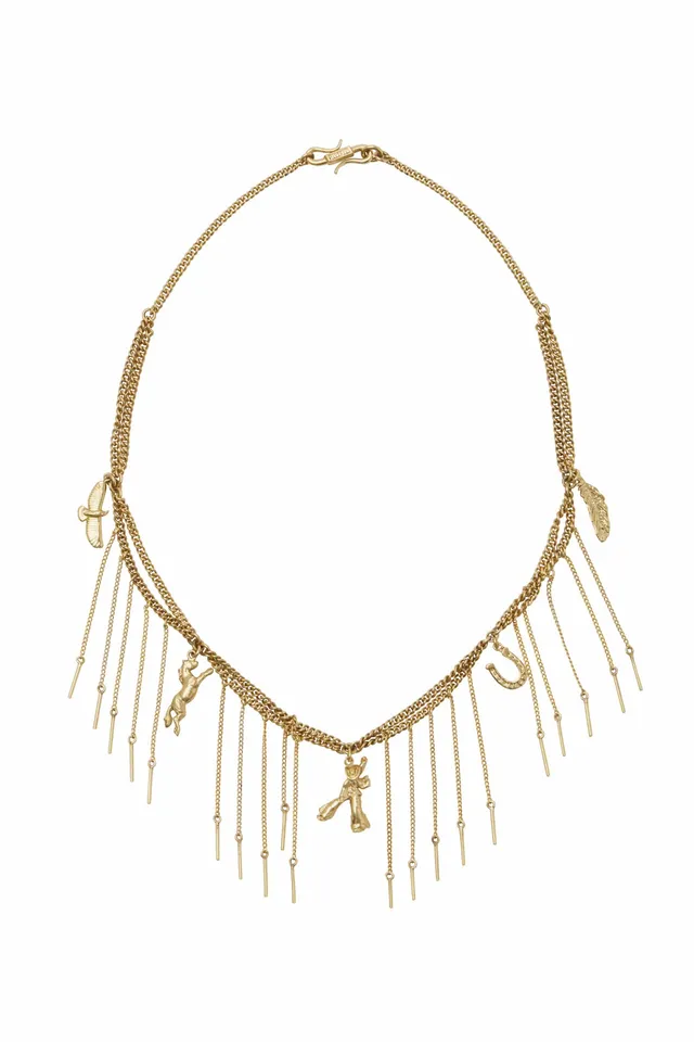 Alemäis Django collier doré breloques franges