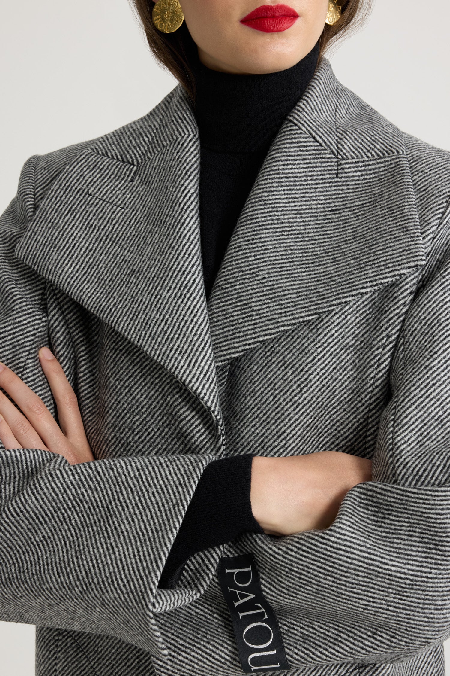 Patou CO017 manteau long laine Graphite gris