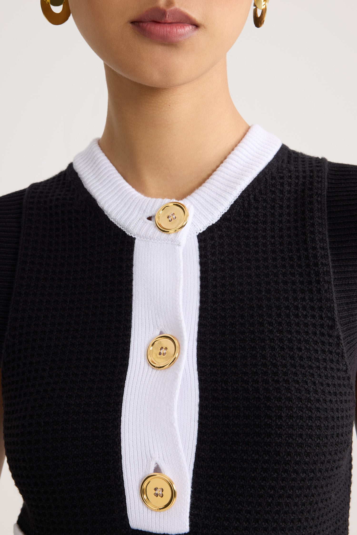Patou KN340 robe sans manches coton noir
