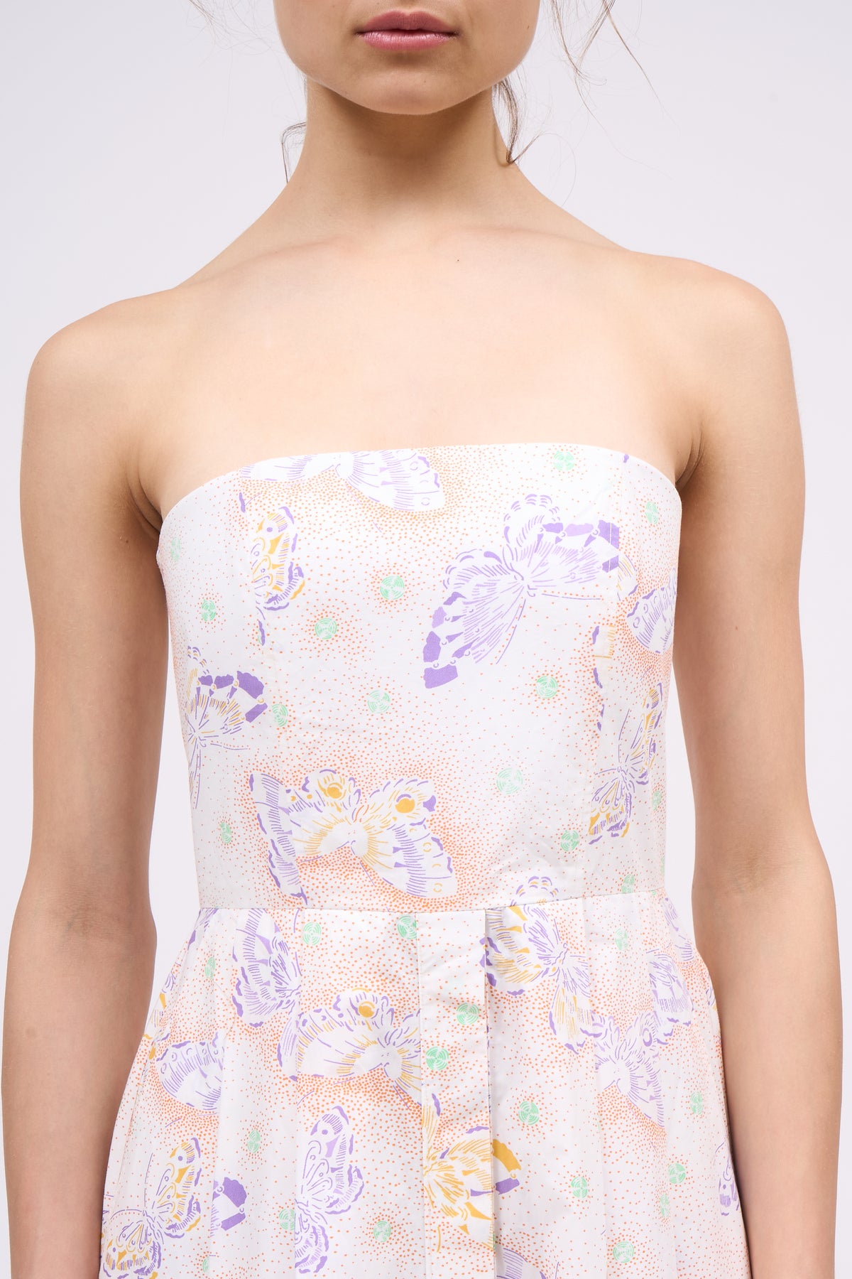Paul & Joe Rita robe bustier midi coton imprimé papillon