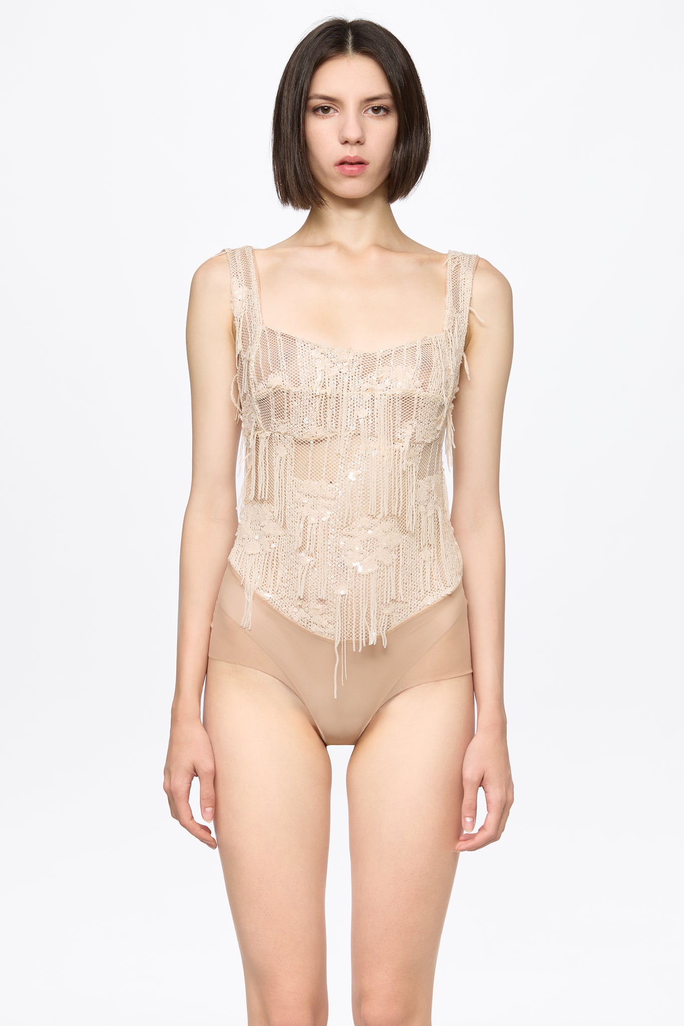 ATU Body Couture body corset sequins vanille taille S