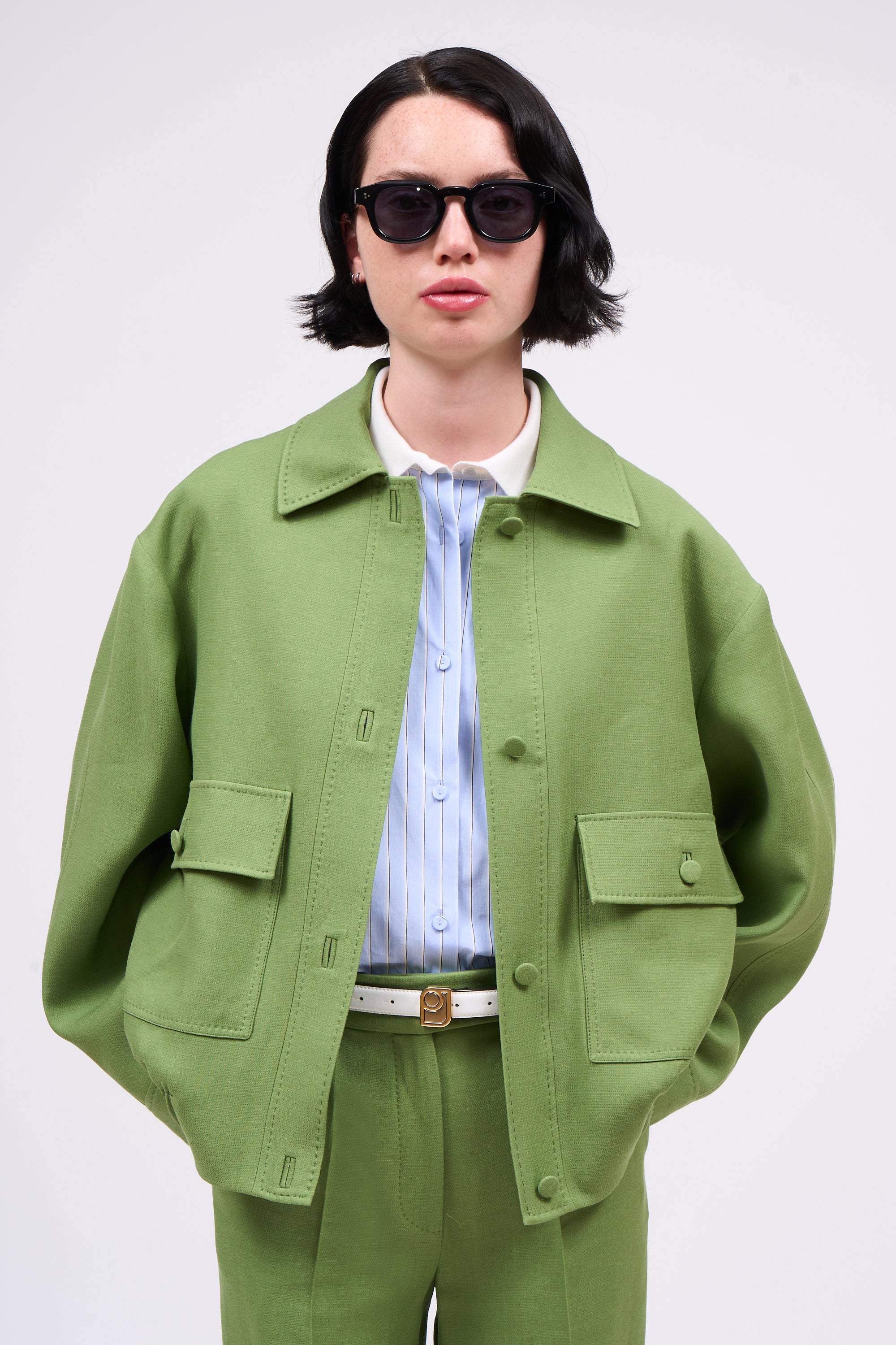 Paul & Joe Batignole veste bomber verte laine soie
