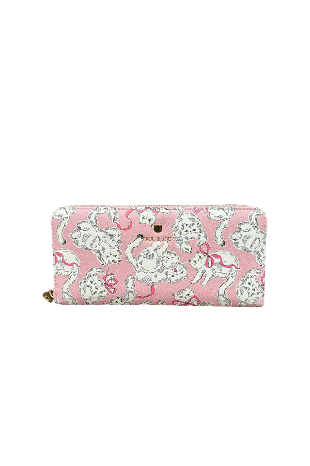 Paul & Joe Portefeuille rose chats motif exclusif