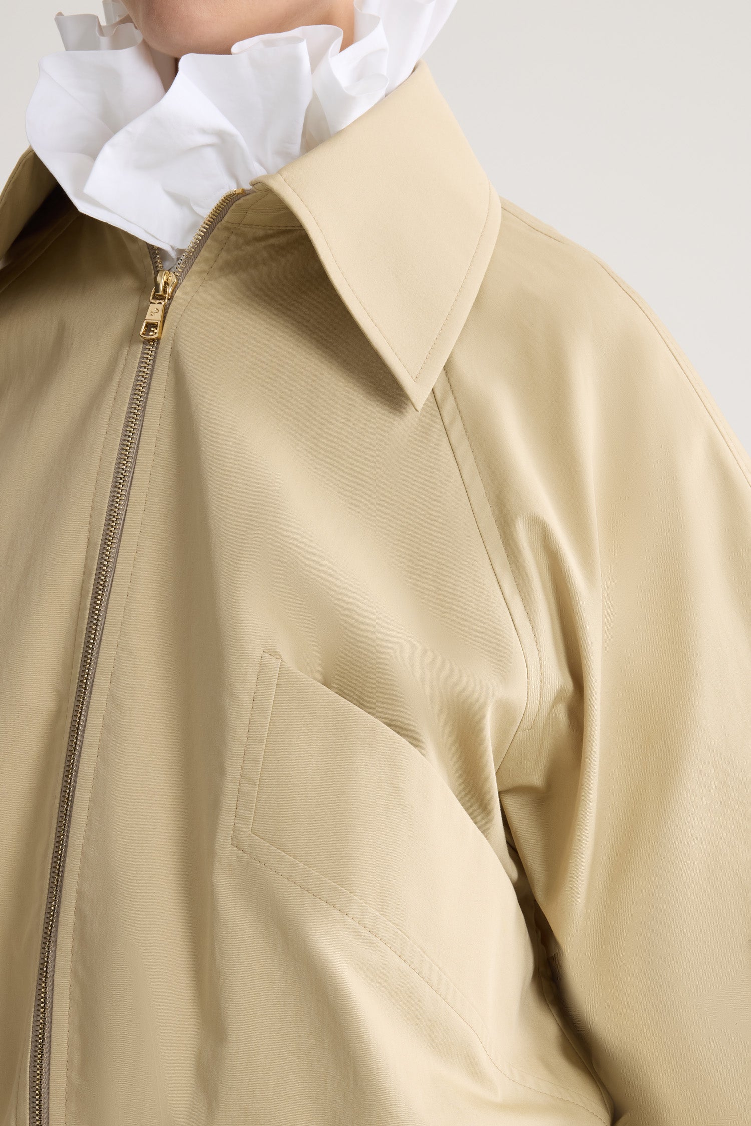 Patou OU049 veste coton bio Safari Sand zippée