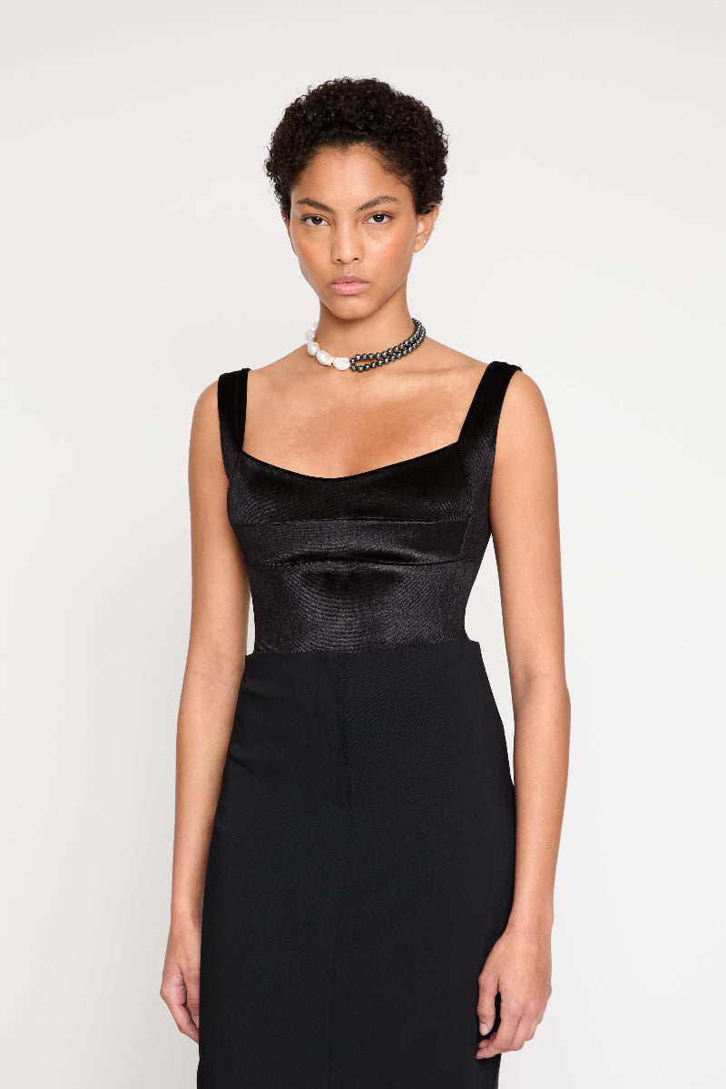 ATU Body Couture bodysuit velours noir col carré S