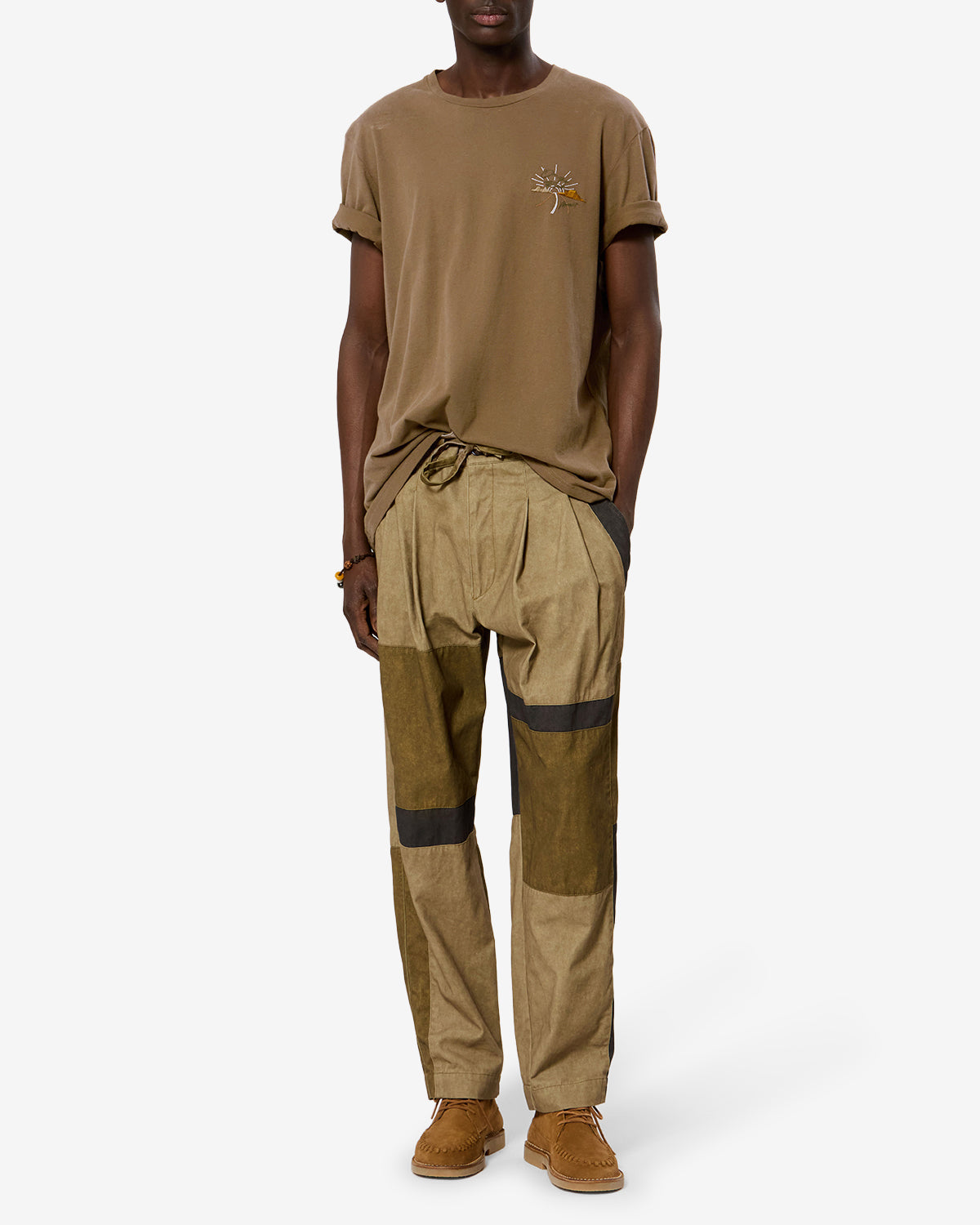 Isabel Marant Honoré TS0052HE t-shirt coton kaki brodé