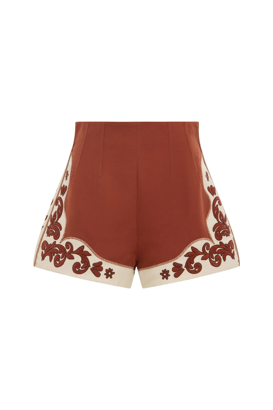Alemaïs Duke short taille haute brodé laine