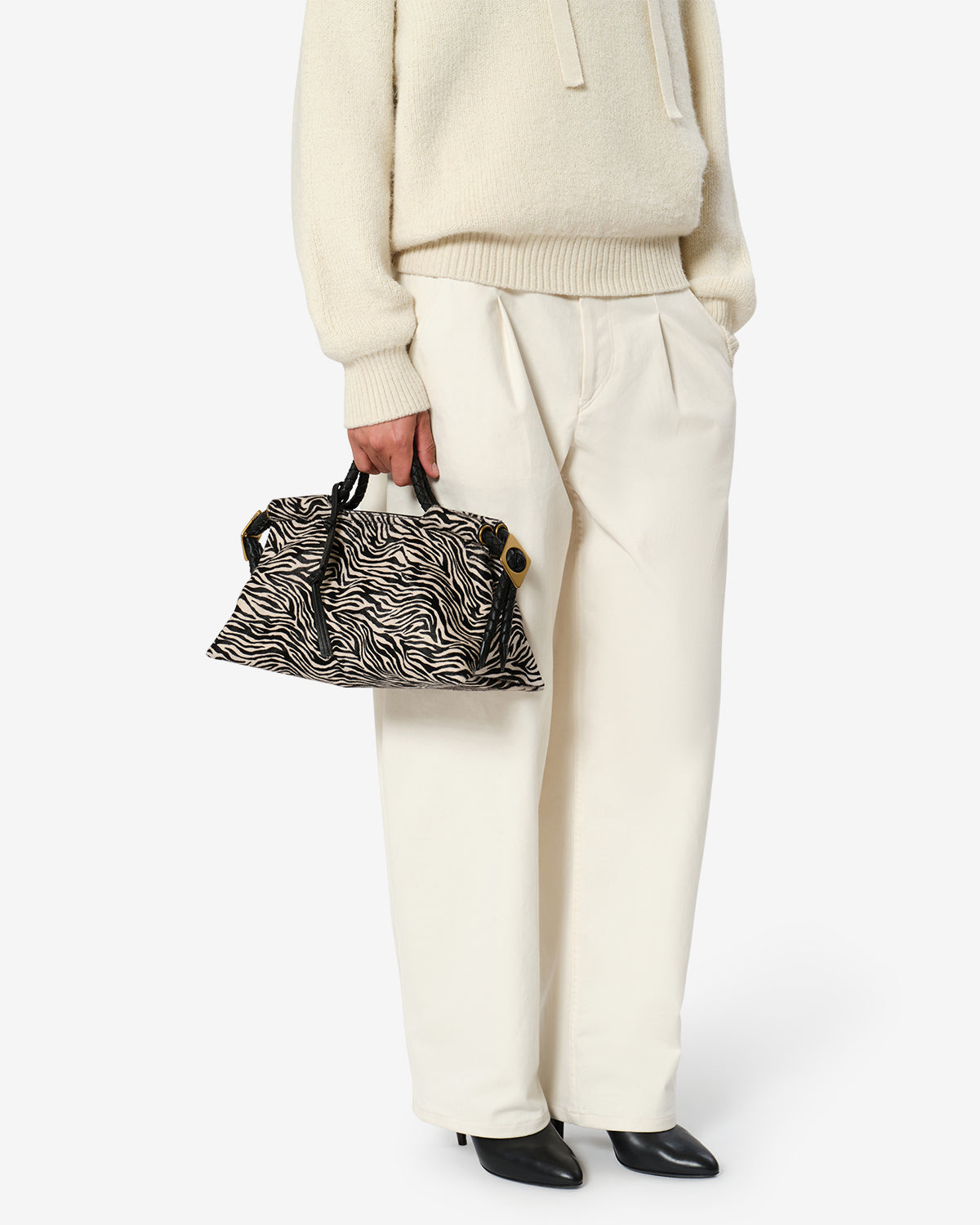 Isabel Marant Pipa M PM0124FA sac cuir pony zèbre
