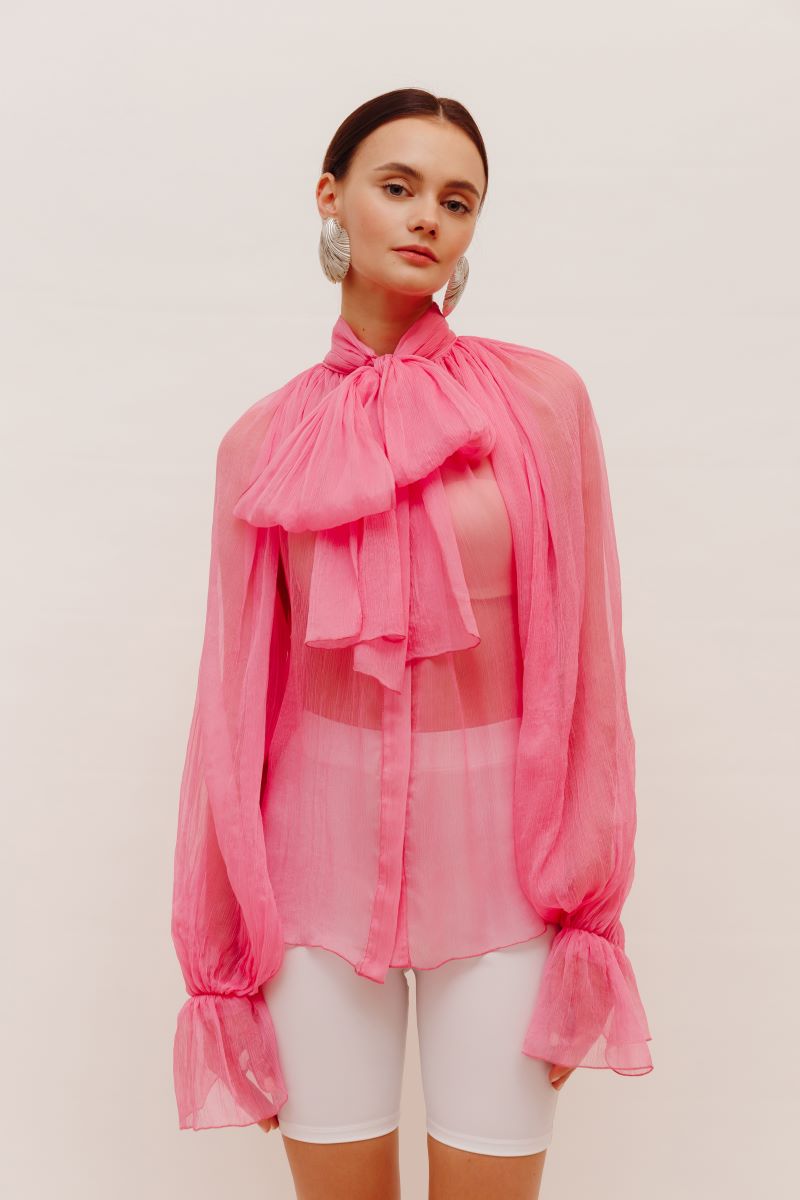 ATU Body Couture Silk Chemise Soie Rose à Foulard