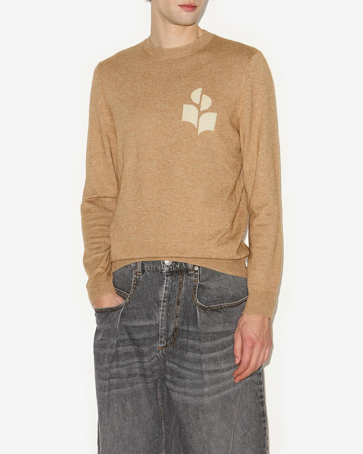 Isabel Marant Evans pull camel col rond laine