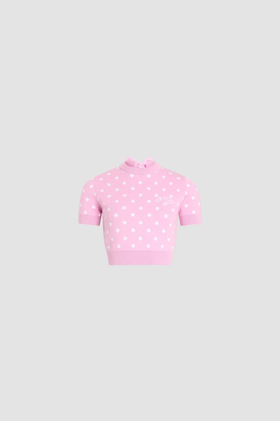 Patou KN31880895973 t-shirt crop rose à pois coton