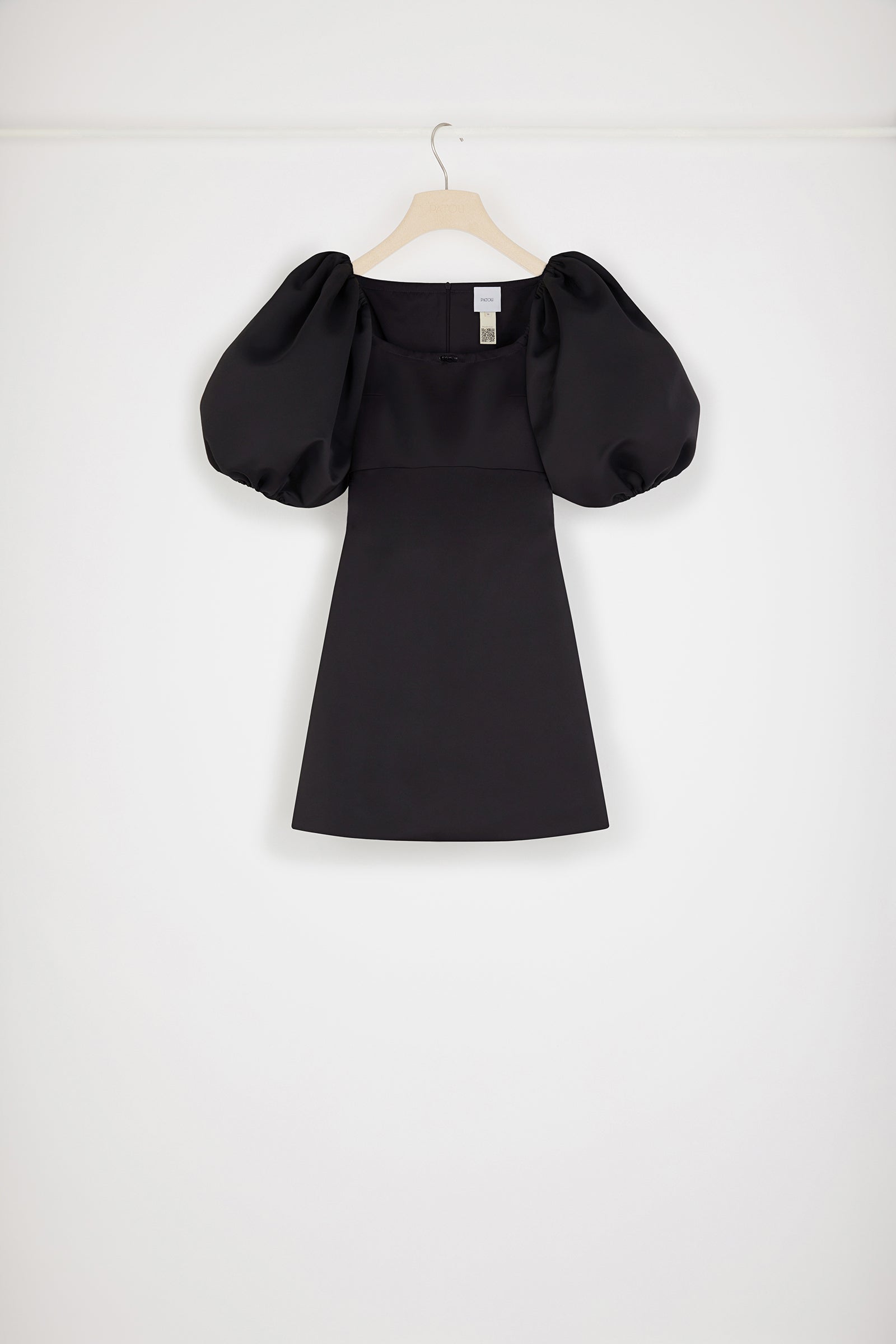 Patou Balloon H22DR094 mini robe noire satin