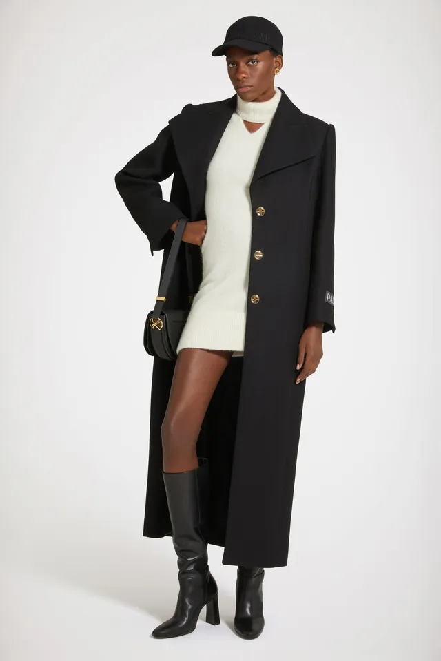 Patou Coats CO017 manteau long noir laine